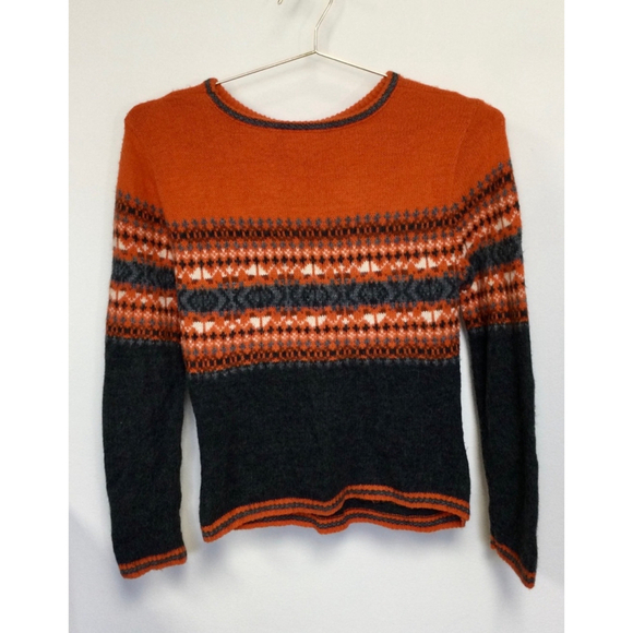 Women's Takeout Sweater Small Medium Orange Gray Y2K I - Picture 2 of 8